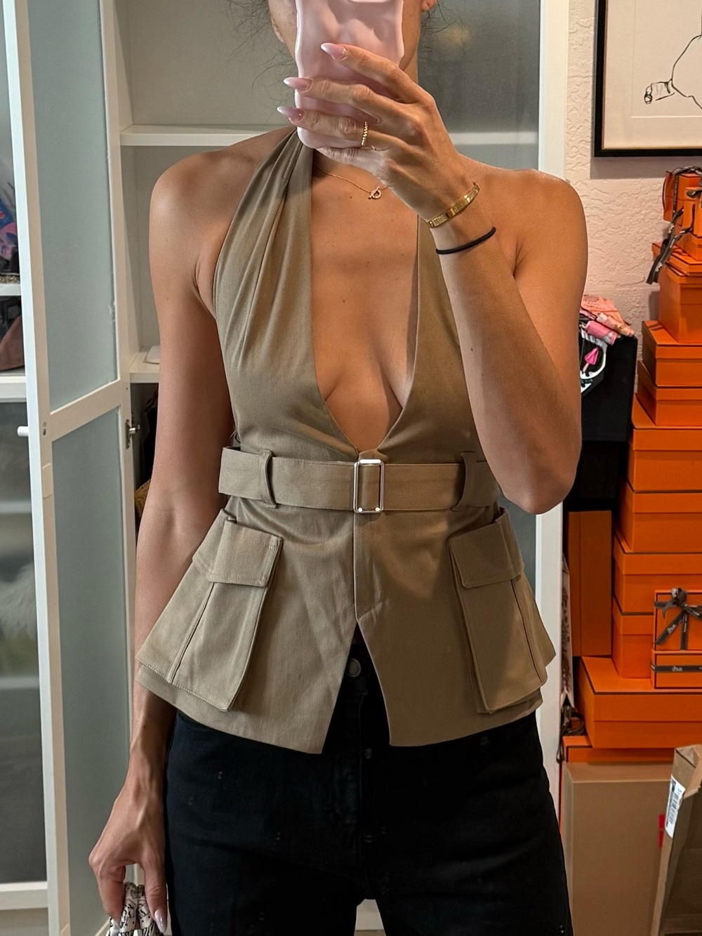 ZARA Cargo Halter Top S